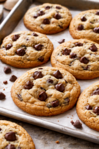 soft chocolate chip cookies with chewy center and crisp edges